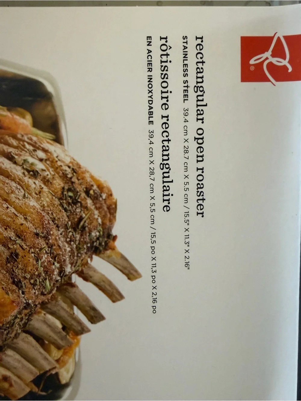 Stainless Steel Open Roaster Rectangular Pan - Picture 4 of 4